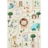 KINDERTEPPICH mit Zoo-Motiv Happy 160x230 cm - Beige, Textil (160/230cm) - Nazar Rugs