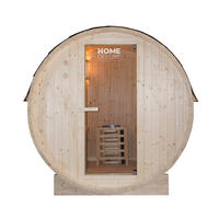 OUTDOOR FASSSAUNA LAHTI - Größe: M - Naturfarben, Holz (194.8/191.7/120cm) - Home Deluxe
