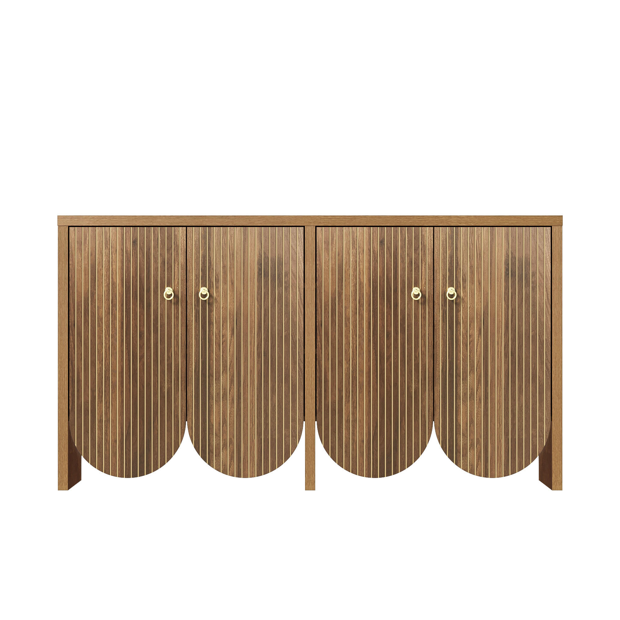 SIDEBOARD Walnuss 147/40/80 cm - Naturfarben, Holzwerkstoff (147/80/40cm) - PANGIVO