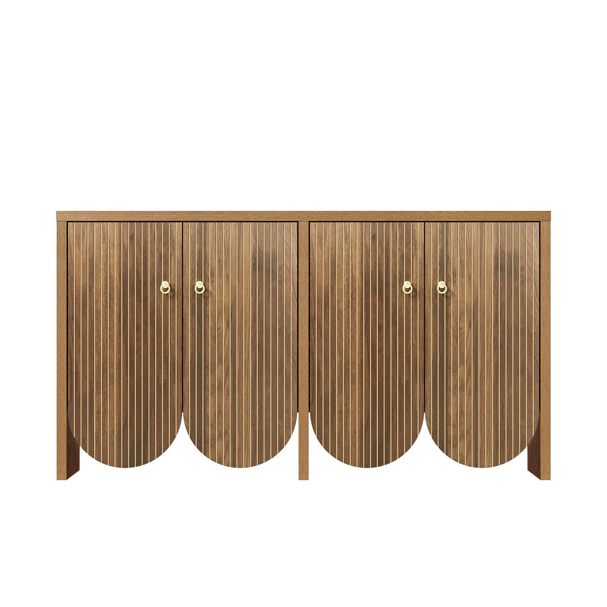 SIDEBOARD Elegantes in Walnuss Optik, 147/40/80cm - Ahornfarben, Holzwerkstoff (147/80/40cm) - Urban Meuble