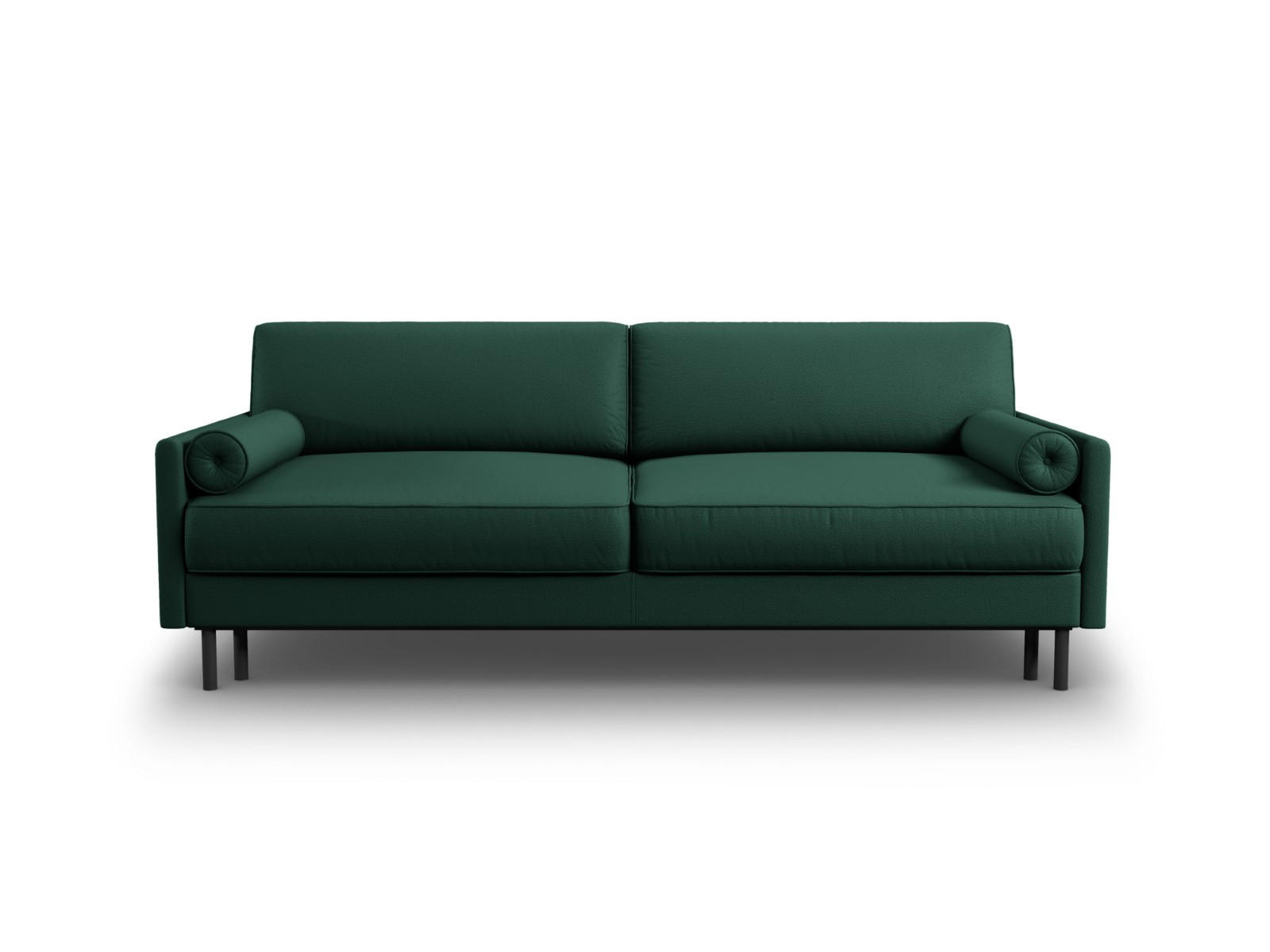 AUSKLAPPBARES-SOFA mit Bettkasten Scott aus strukturiertem Stoff grün 3 Sitzplätze - Grün, Textil (97/87/212cm) - Micadoni
