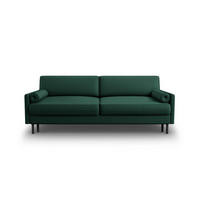 AUSKLAPPBARES-SOFA mit Bettkasten Scott aus strukturiertem Stoff grün 3 Sitzplätze - Grün, Textil (97/87/212cm) - Micadoni