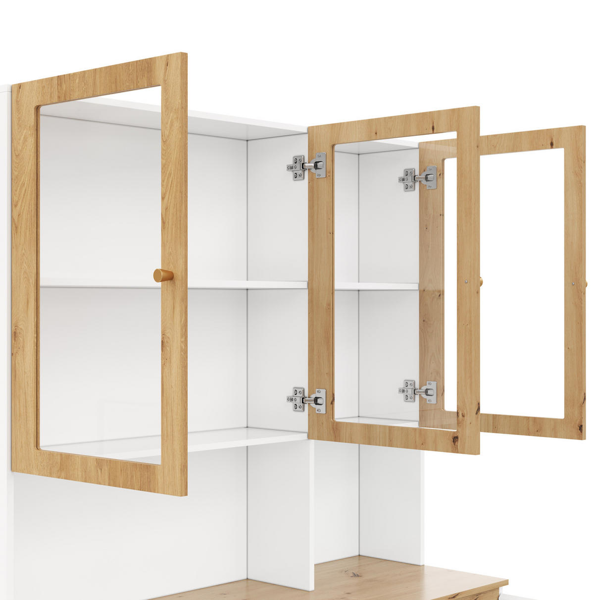 VITRINE aus MDF 120x200cm in Weiß mit LED-Beleuchtung - Weiß, Holzwerkstoff (120/200/24.5cm) - Modfu