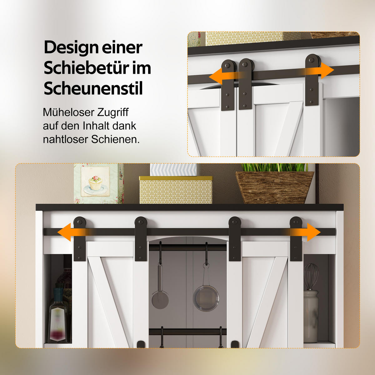 HÄNGESCHRANK DE-38760 80/31/76 cm 2 Schiebetüren und verstellbare Böden Weiß - Weiß, Holzwerkstoff (80/76/31cm) - ComfortXL