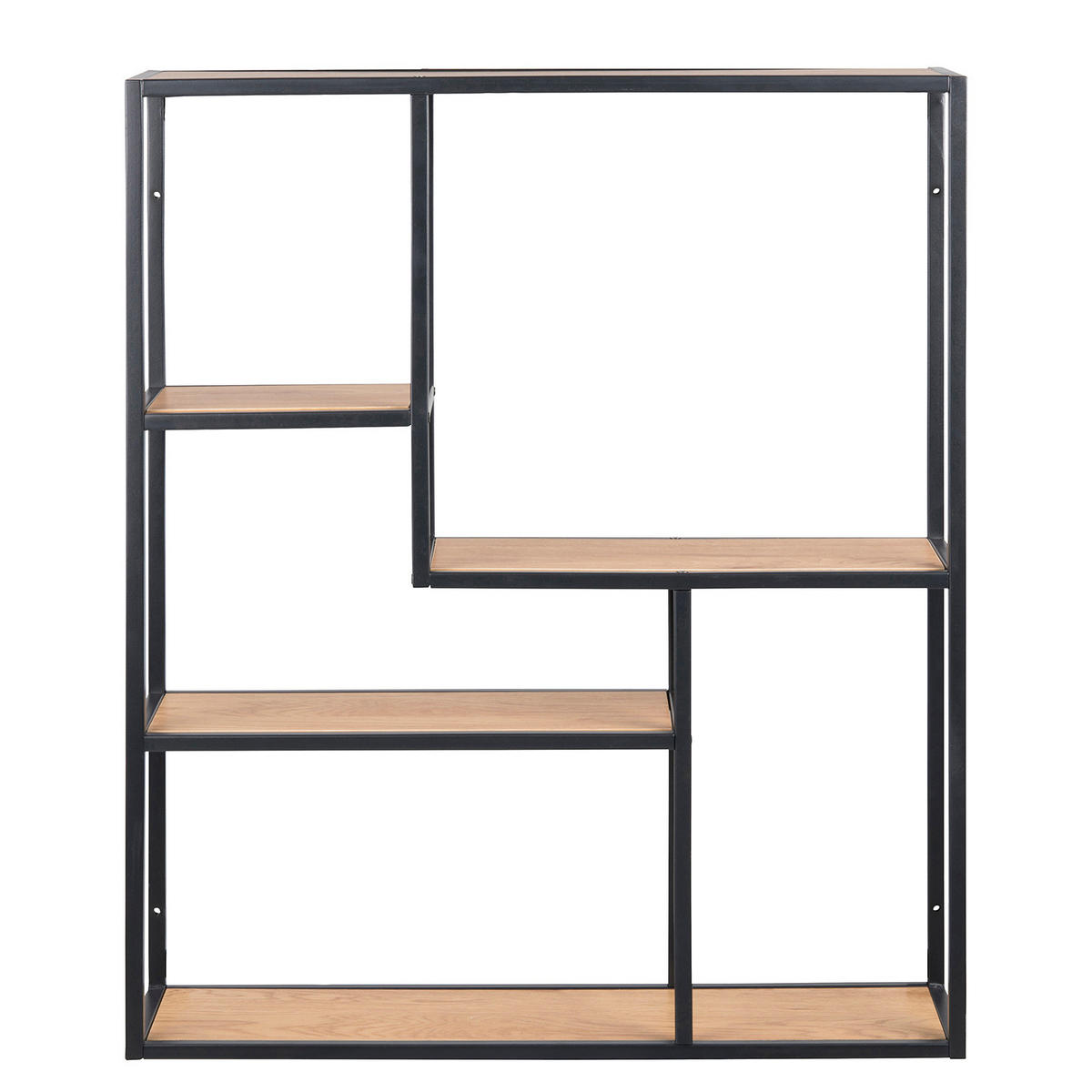 WANDREGAL - Wildeiche, Holzwerkstoff/Metall (75/91/20cm) - home24