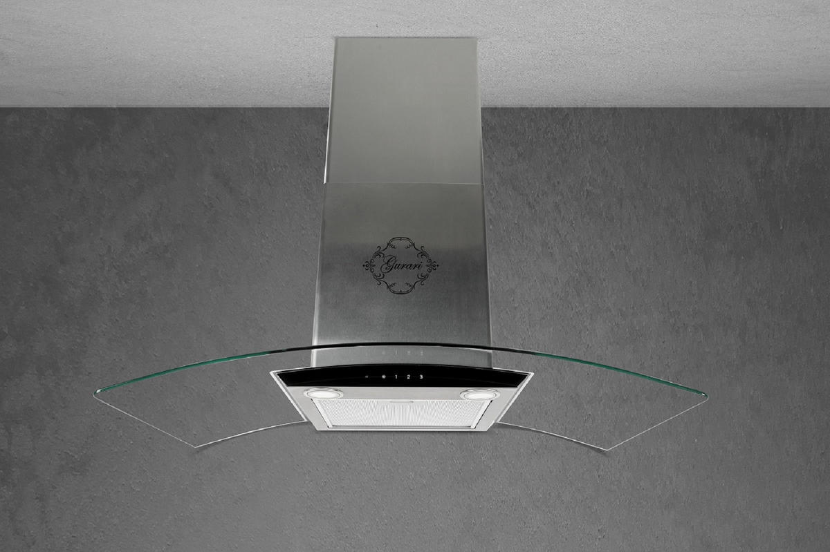 DUNSTABZUGSHAUBE GCH T 465 IS 60 BL PRIME + Umluftset, 60 cm Edelstahl - Silberfarben, Glas/Metall (60/81/43cm) - Gurari