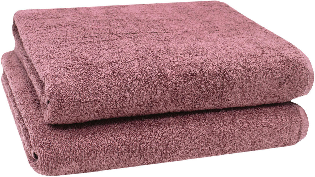 BADETUCH, 2er-Set, 100x150 cm, 100% Baumwolle, Rosa - Altrosa, Textil (100/150cm) - Zollner