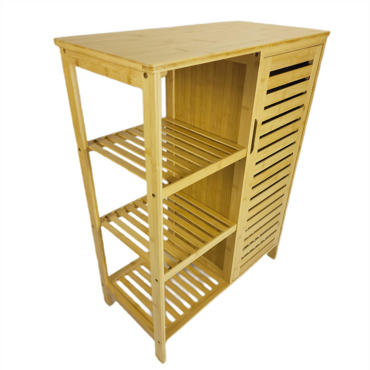 REGALSCHRANK Bambus Naturfarbe mit 6 Ablagen 66/33/87,5 cm - Naturfarben, Holz (66/87/33cm) - Begryf