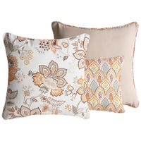DEKOKISSEN 3er-Set Bunt 45/45 cm Hopea - Multicolor, Textil (45/45cm) - Beliani