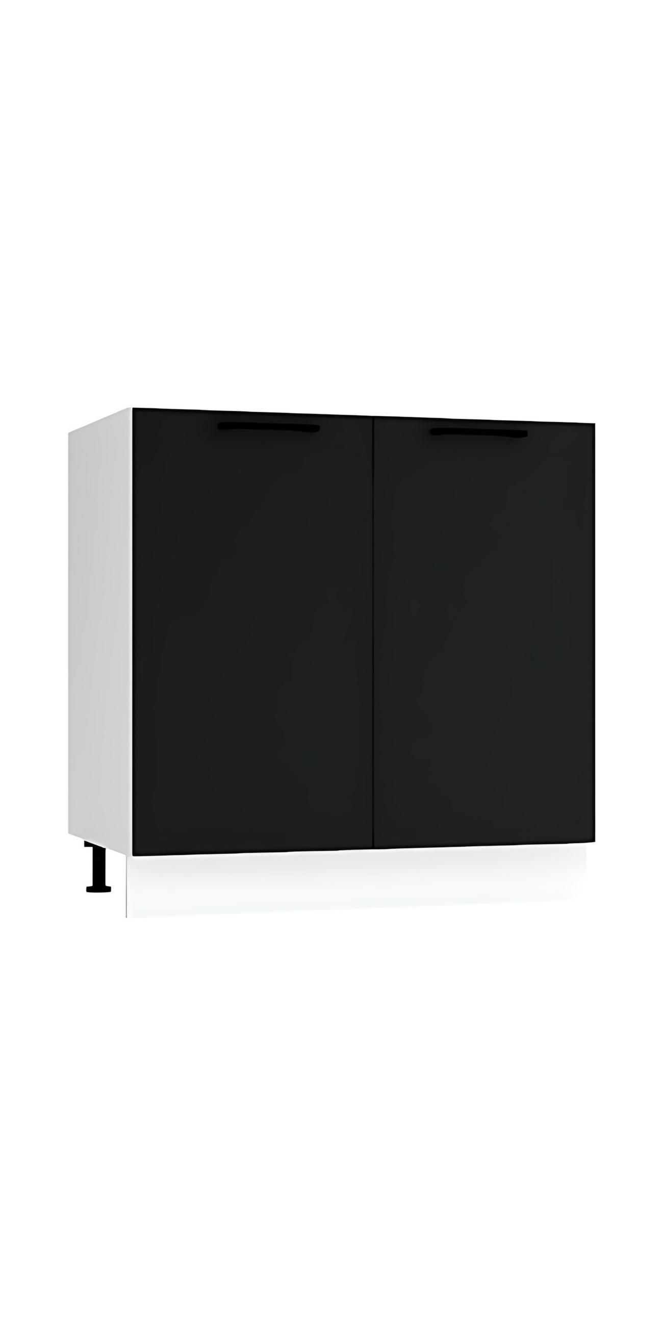 SPÜLENUNTERSCHRANK D80ZL - Morvex - Praktische Küchenlösung - Schwarz, Holz/Metall (80/82/52.4cm) - ROYAL24_MARKT