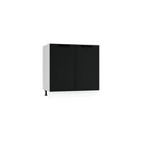 SPÜLENUNTERSCHRANK D80ZL - Morvex - Praktische Küchenlösung - Schwarz, Holz/Metall (80/82/52.4cm) - ROYAL24_MARKT