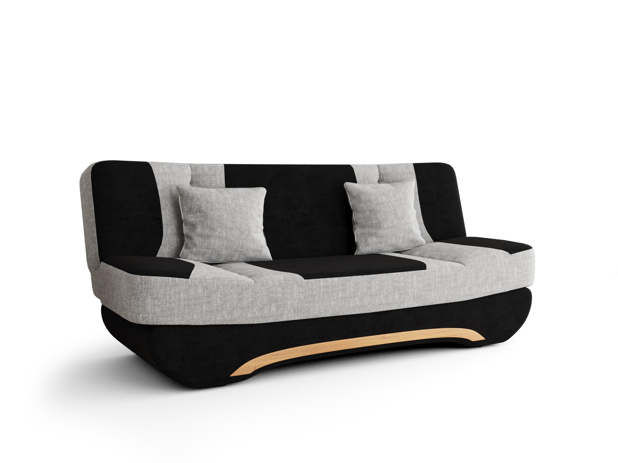 SOFA Boat mit Schlaffunktion - Hellgrau/Schwarz, Textil (190/95/80cm) - SIMKAM Furniture