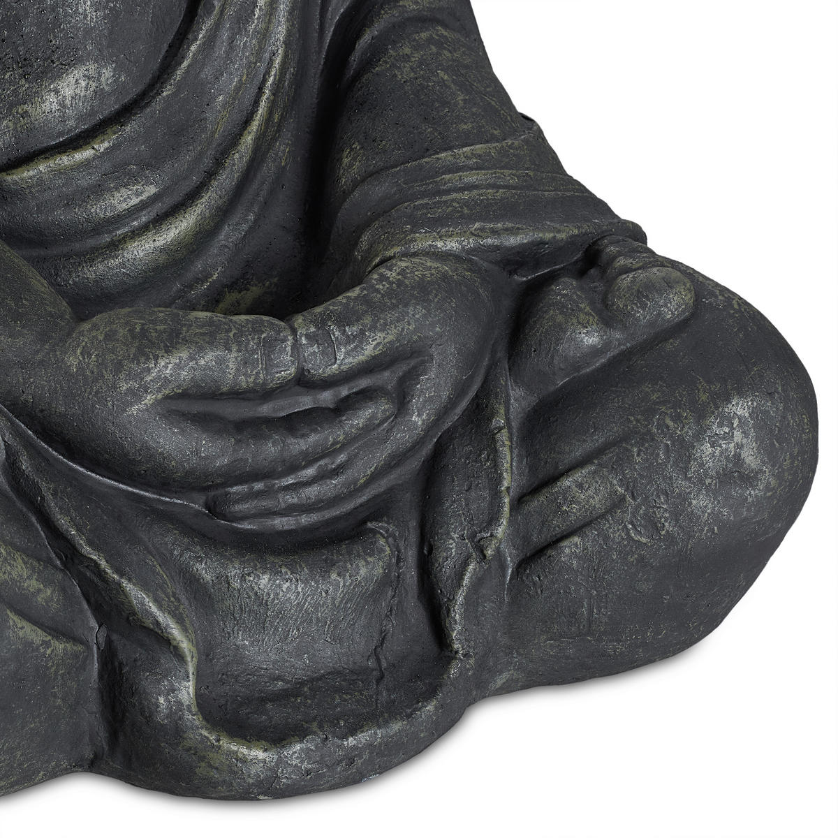 BUDDHA Figur - Anthrazit, Kunststoff (45/70/35cm) - Relaxdays