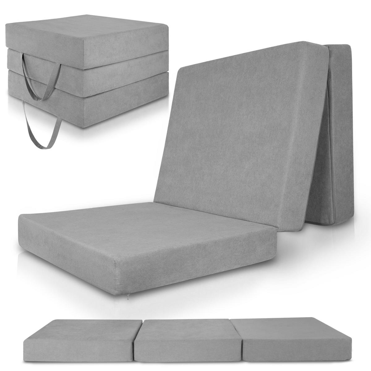 VISCO KLAPPMATRATZE VS95 201/100/14 cm Grau - Grau, Textil (100/201cm) - Beautissu 