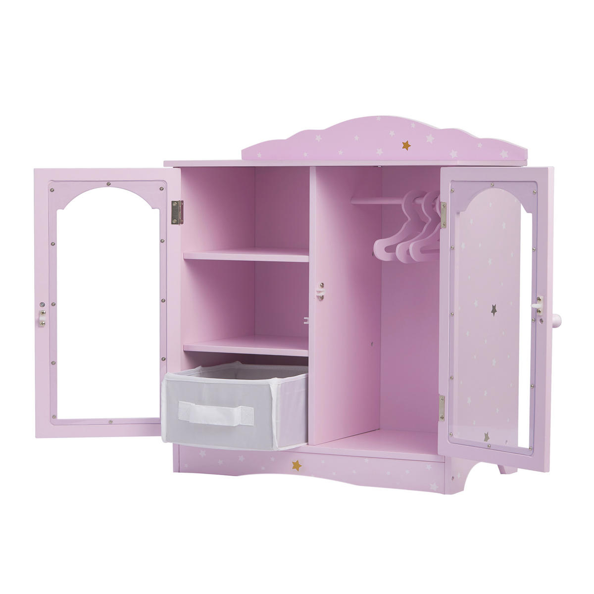 PUPPENSCHRANK Holz, Rosa, 53cm - Pink, Holzwerkstoff (23/53/43cm) - Teamson Kids