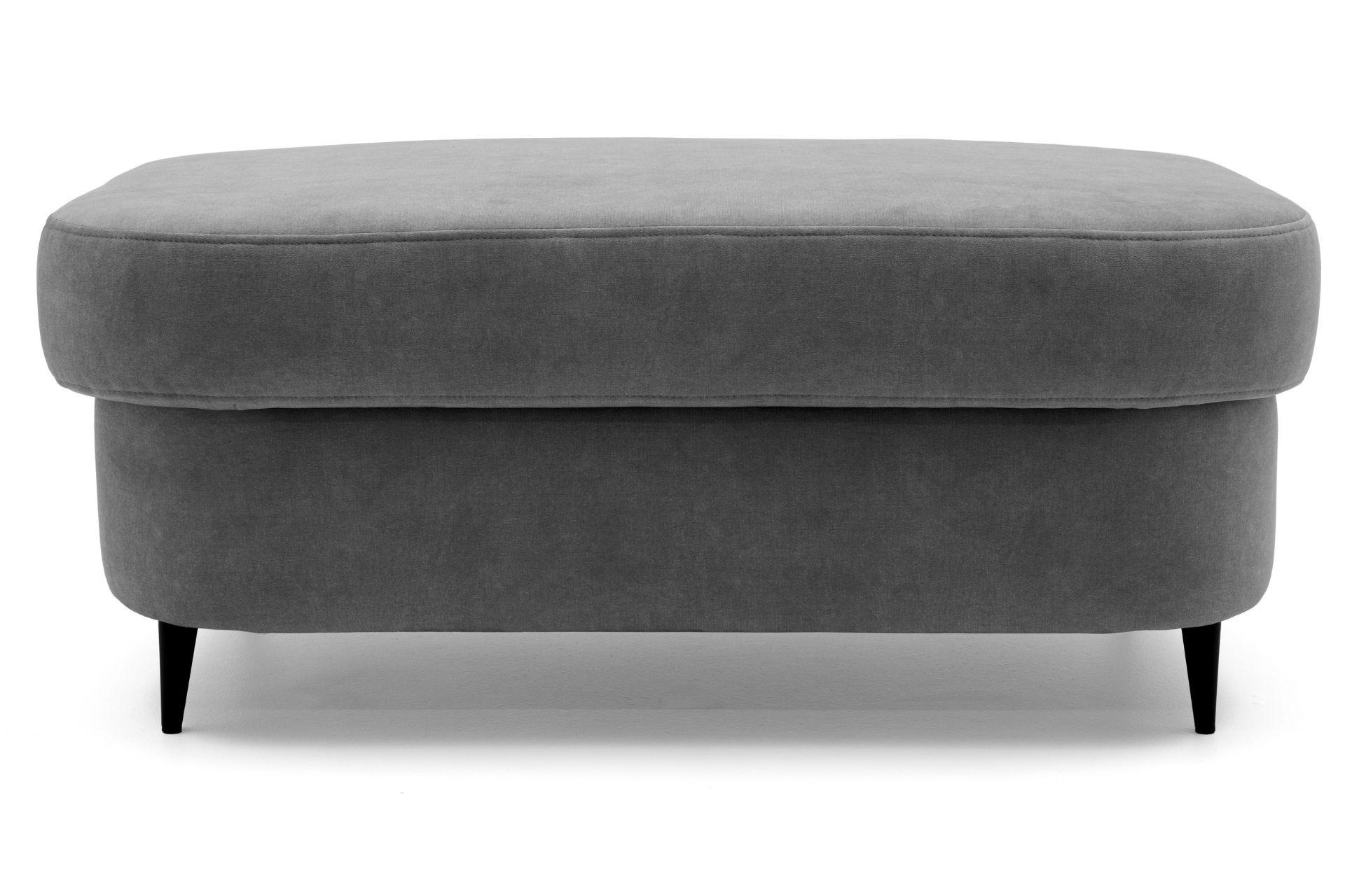 POUF PRIAM 104 x 60 cm Velours Dunkelgrau - Dunkelgrau/Schwarz, Holz/Textil (104/43/60cm) - Muffo