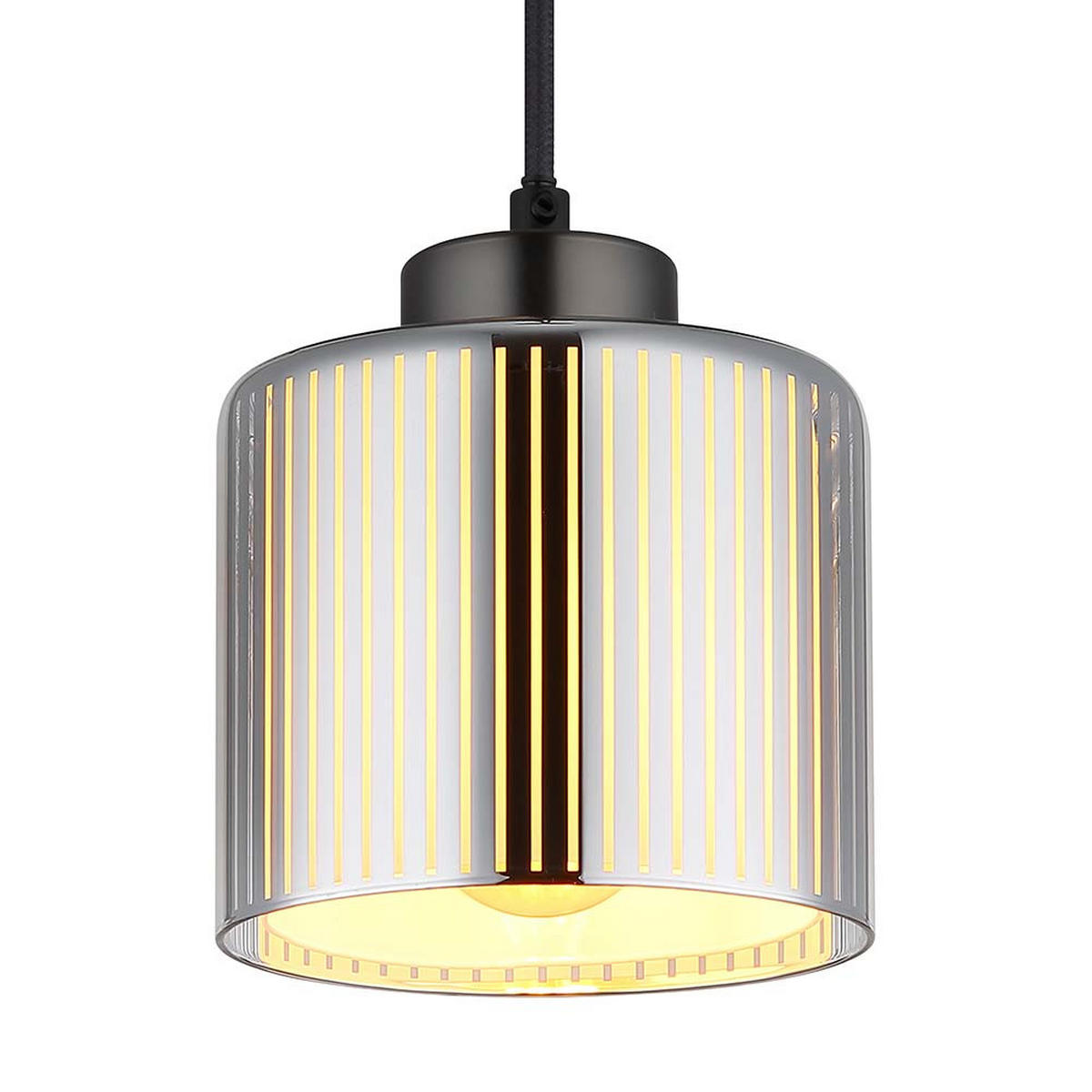 HÄNGELEUCHTE Glas Schwarz Chrom - Schwarz, Glas (14/14/120cm) - Globo Lighting