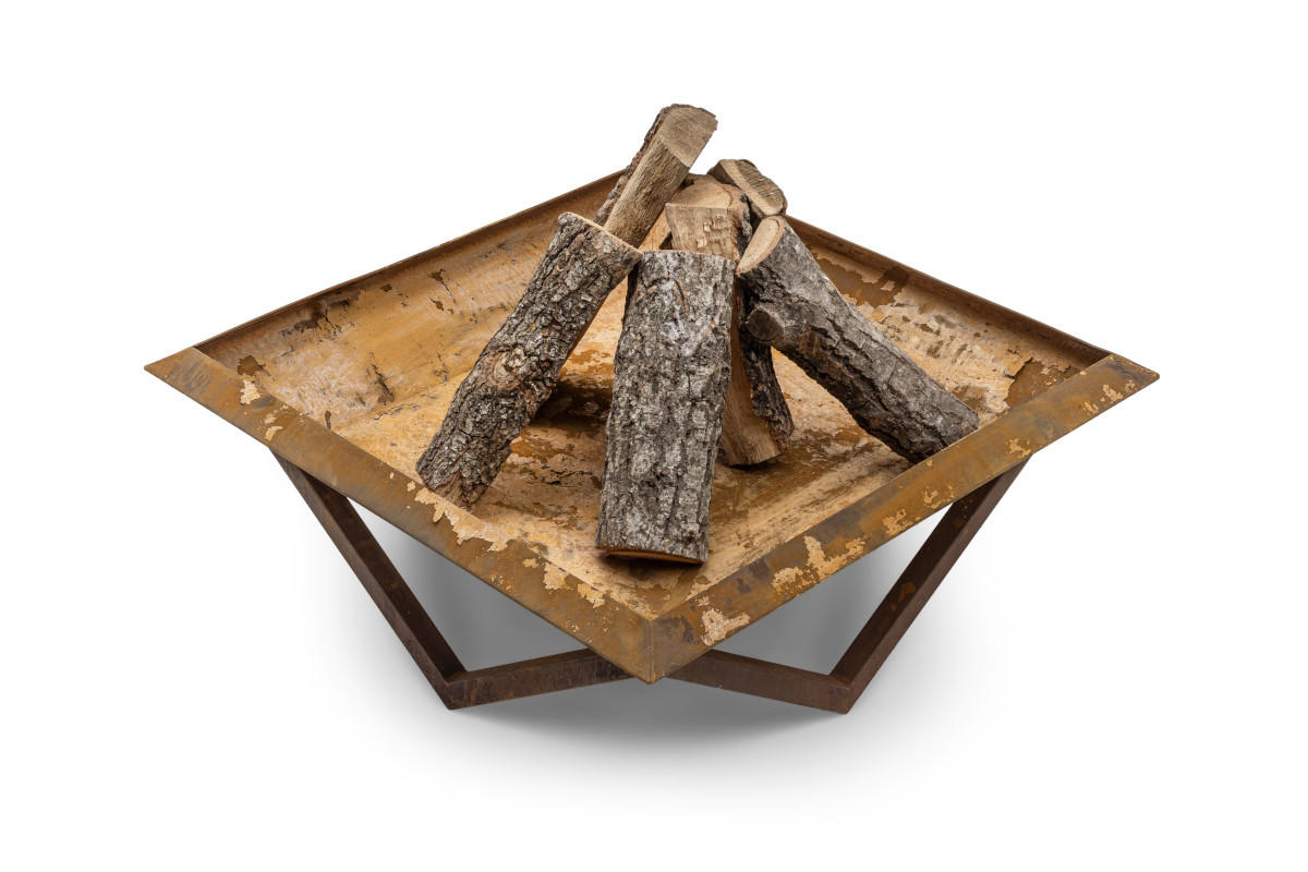 FEUERSCHALE Firesheet Corten 77 x 77 x 32 cm 17 kg Rostoptik - Kupferfarben, Metall (77/32/77cm) - The Favilla