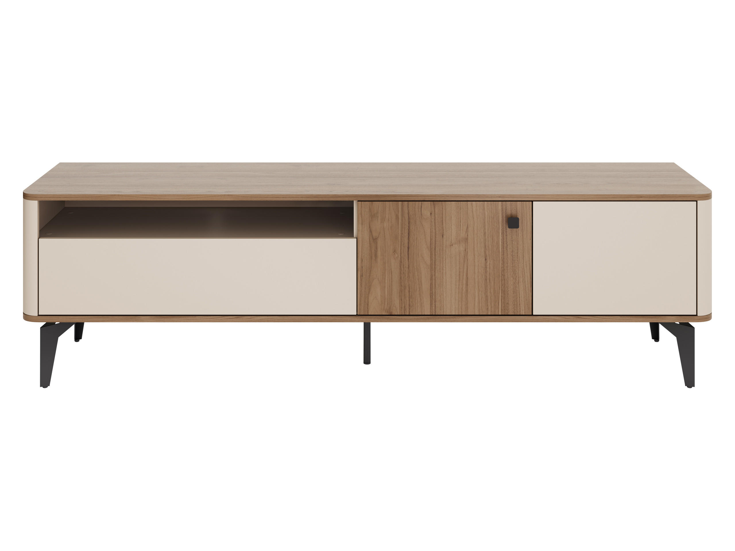 TV-LOWBOARD Aurena 2D1S AU06 - Kaschmir/Nussbaumfarben, Holzwerkstoff/Metall (180/51/41cm) - MIRJAN24