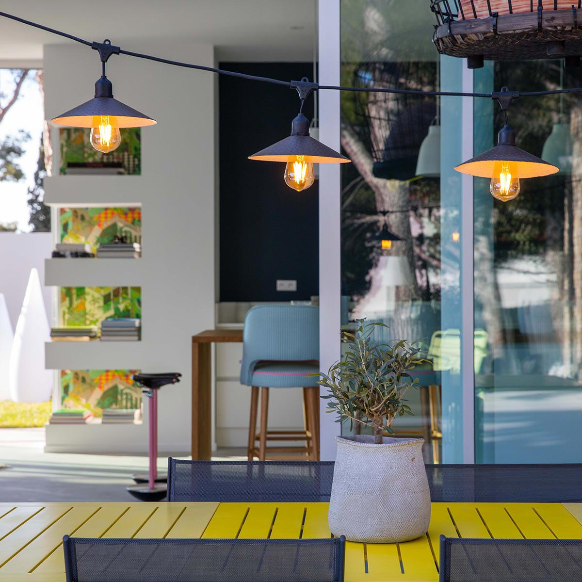 Thumbnail - Lumisky Hybrid-Solar-Lichterkette, Schwarz, Metall, 10x10x600 cm, Lampen & Leuchten, Außenbeleuchtung, Solarleuchten