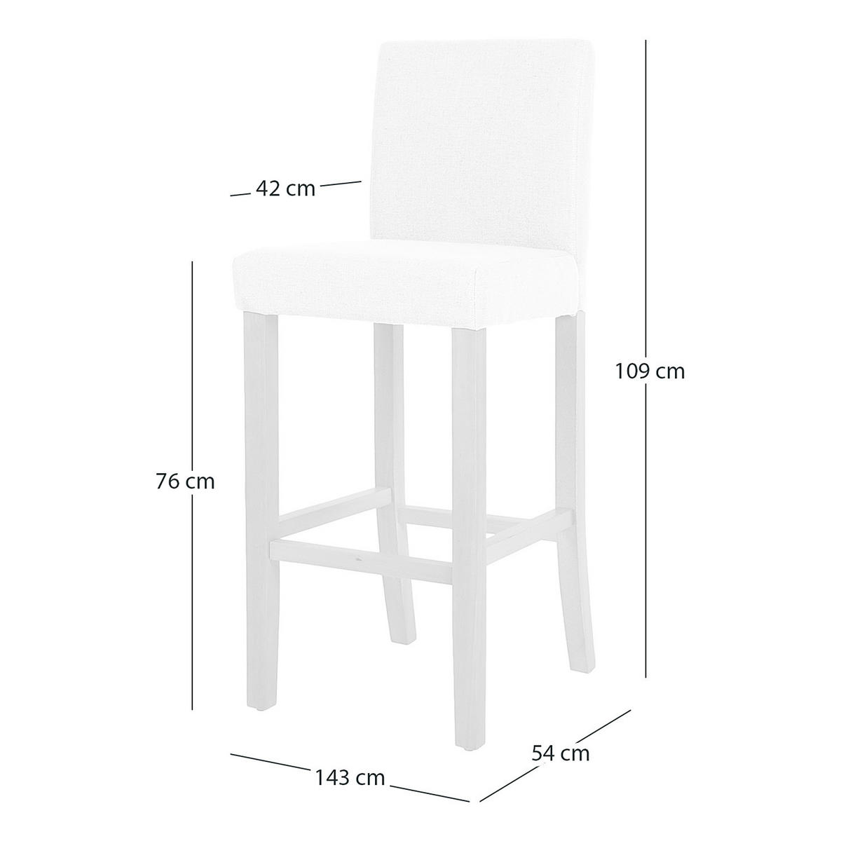 BARSTUHL - 2er-Set - Grau, Holz/Textil (43/109/54cm) - home24