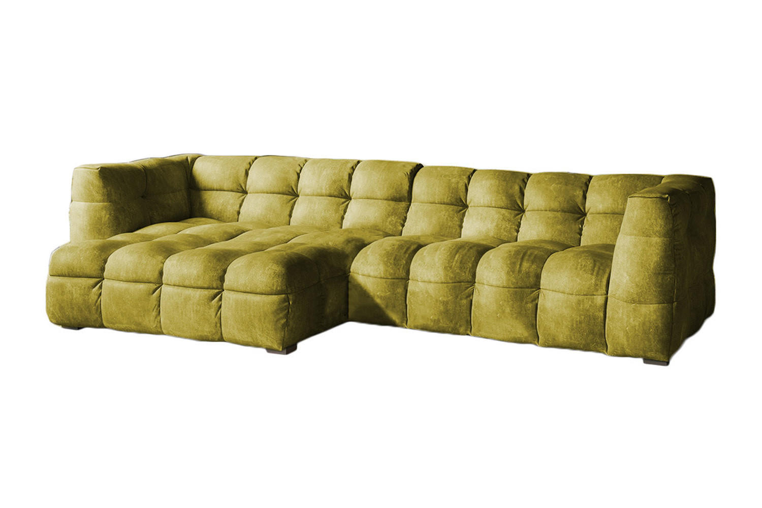 ECKSOFA RIO Grün Velvet - Schwarz/Grün, Textil (319/170cm) - KAWOLA
