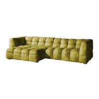 ECKSOFA RIO Grün Velvet - Schwarz/Grün, Textil (319/170cm) - KAWOLA