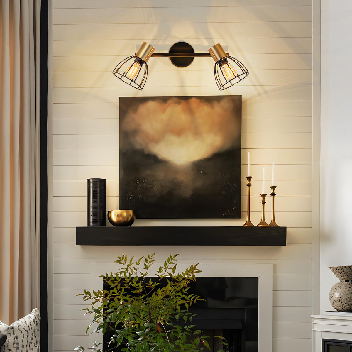 WANDLEUCHTE Lumira 33/13.5/18 cm - Schwarz, Metall (13.5/18/33cm) - ZMH