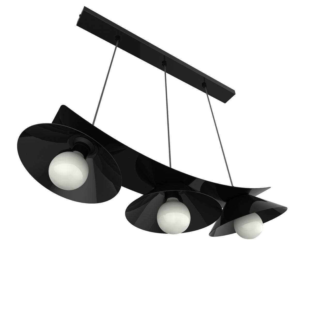 HÄNGELEUCHTE Miller X3 - Schwarz Hochglanz, Metall (70/25/16cm) - Lumicom