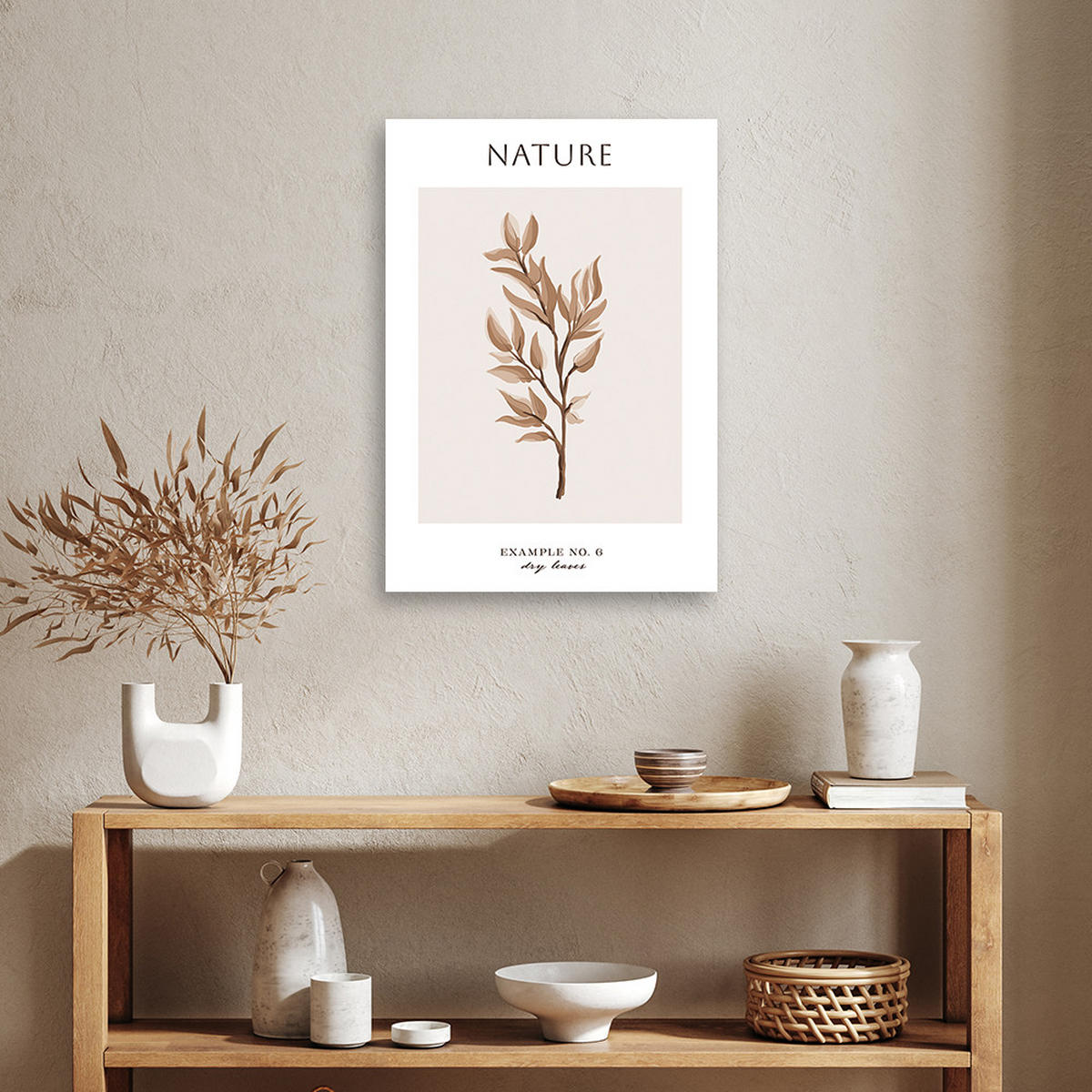 WANDBILD trockene blätter natur - Beige, Textil (40/60cm) - Feeby