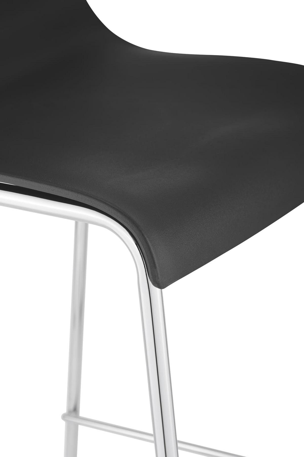 BARHOCKER 2er Set Tenar Kunststoff Schwarz Silber - Schwarz, Kunststoff (43/100/48cm) - DELUKE