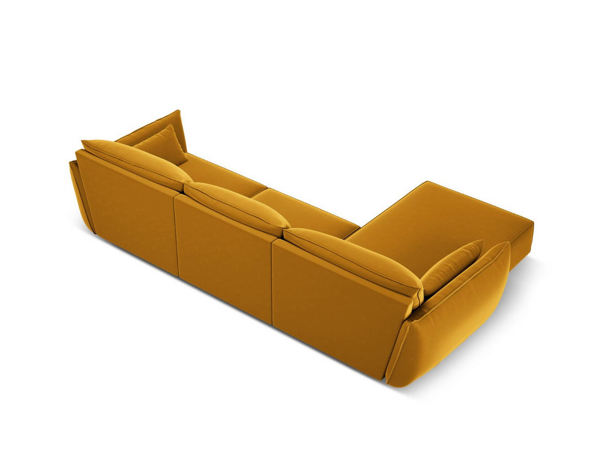 ECKSOFA links Kaelle aus Samt gelb 4 Sitzplätze - Gelb, Textil (171/308cm) - Micadoni
