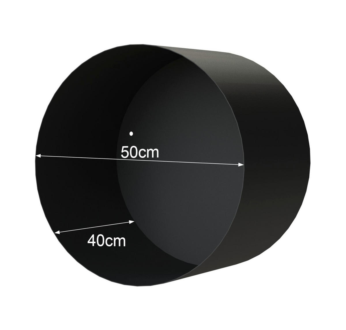 KAMINHOLZREGAL mit Rückwand Metall Schwarz Rund 50 cm - Schwarz, Metall (50/50/40cm) - DanDiBo