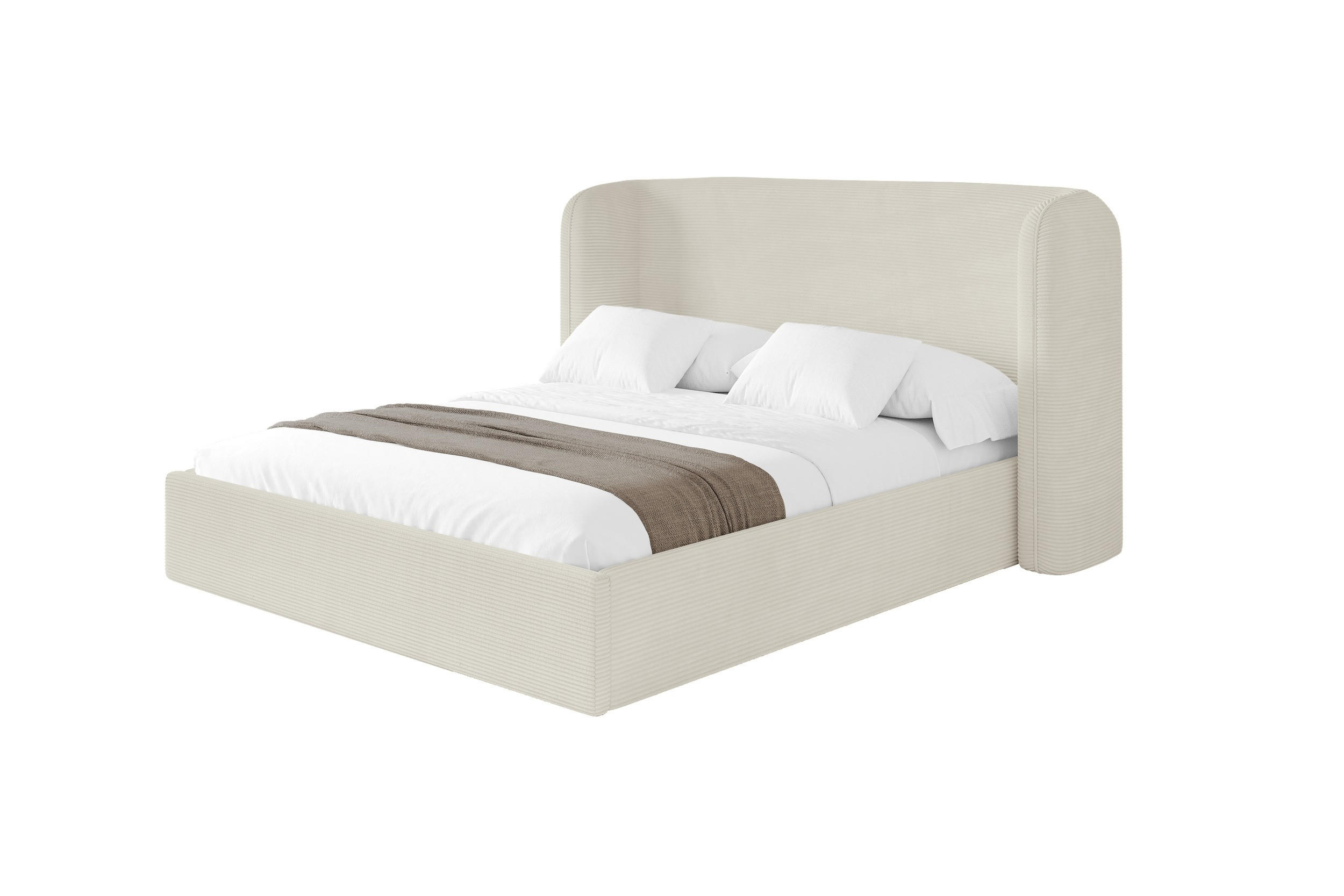 POLSTERBETT mit Bettkasten und Lattenrost, Boxbett ohne Matratze - ESTI 140x200 Creme - Creme, Holzwerkstoff/Textil (140/200cm) - ALTDECOR