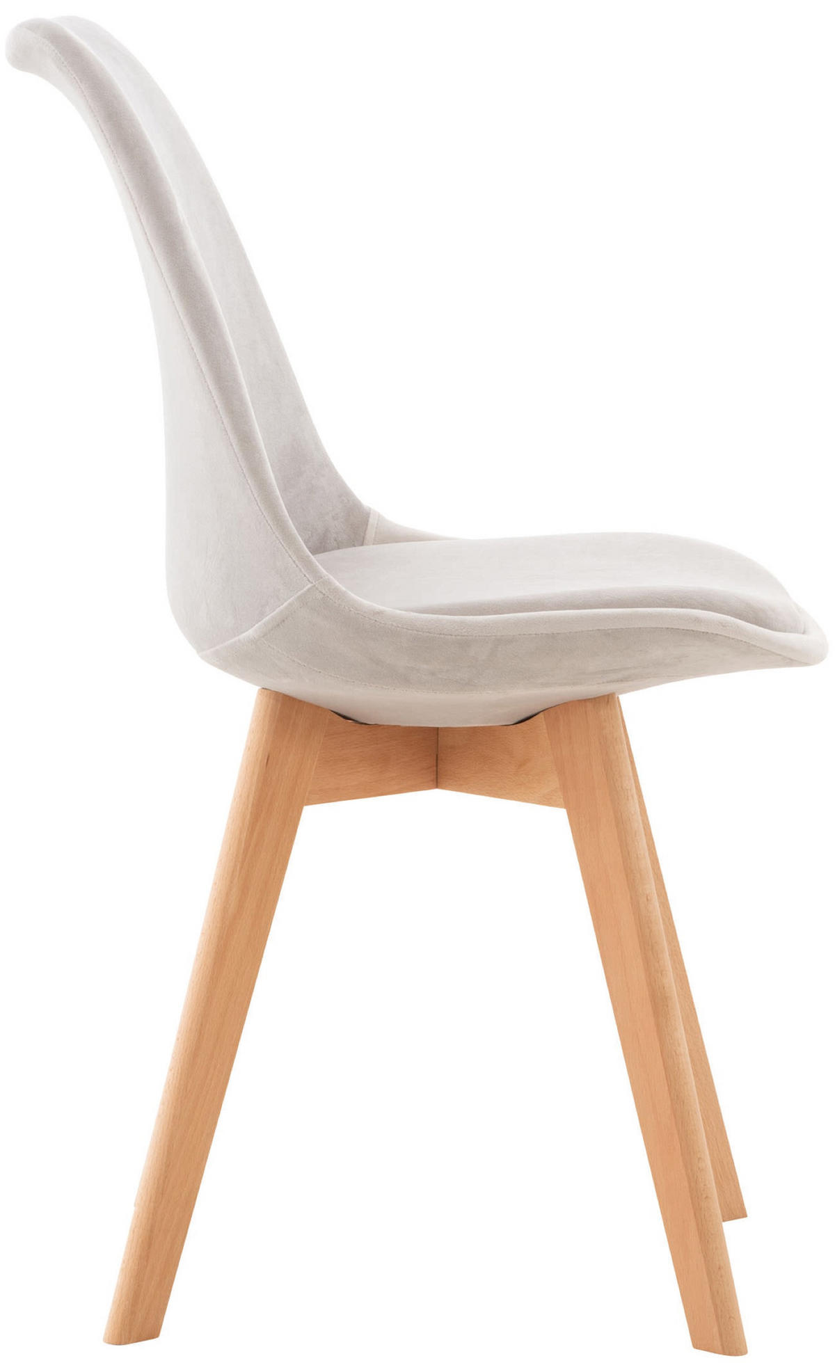 ESSZIMMERSTUHL Lines, Samt hellgrau - Hellgrau/Naturfarben, Holz/Textil (49/83/50cm) - TPFLiving