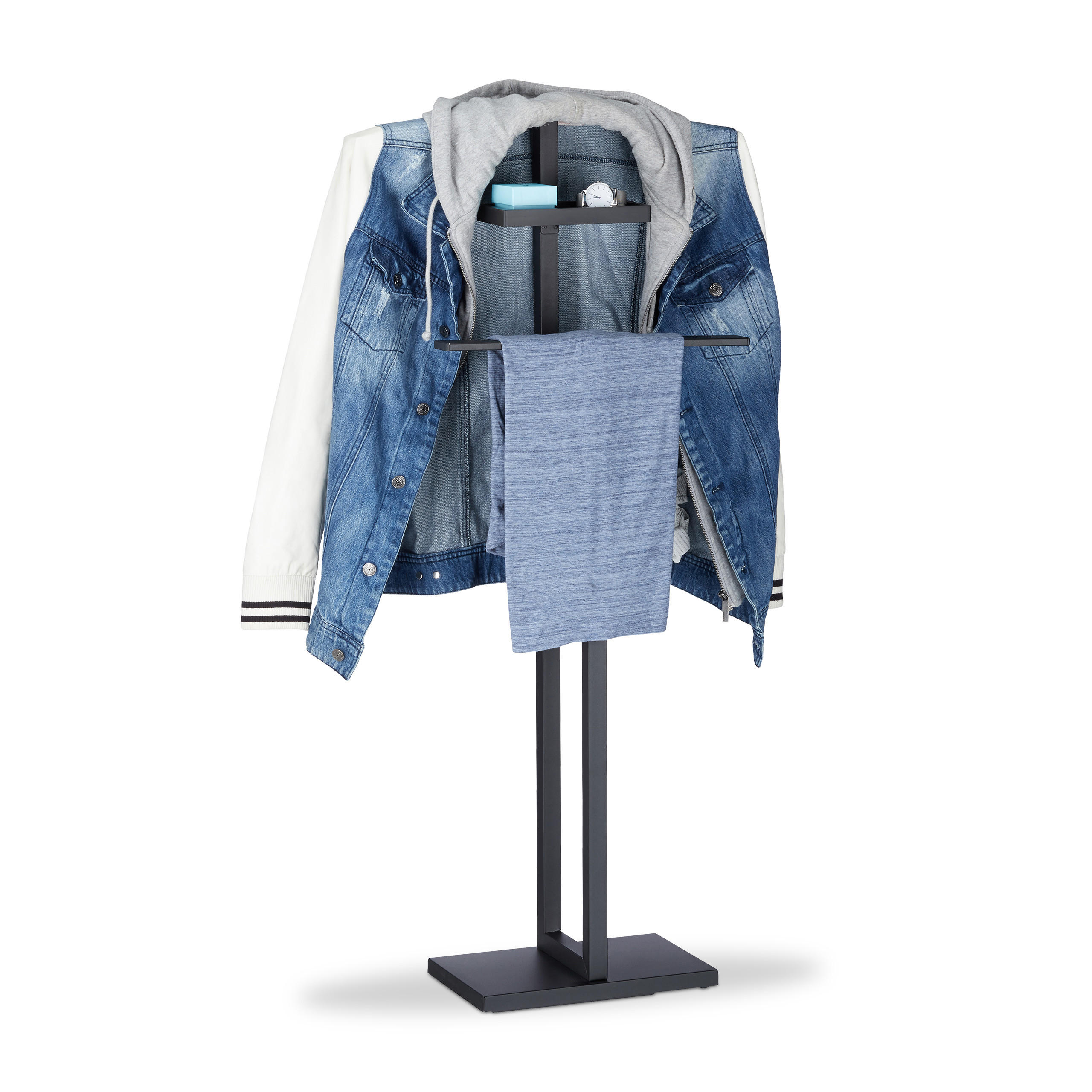 STUMMER Diener - Schwarz, Holzwerkstoff/Metall (52.5/112/20cm) - Relaxdays