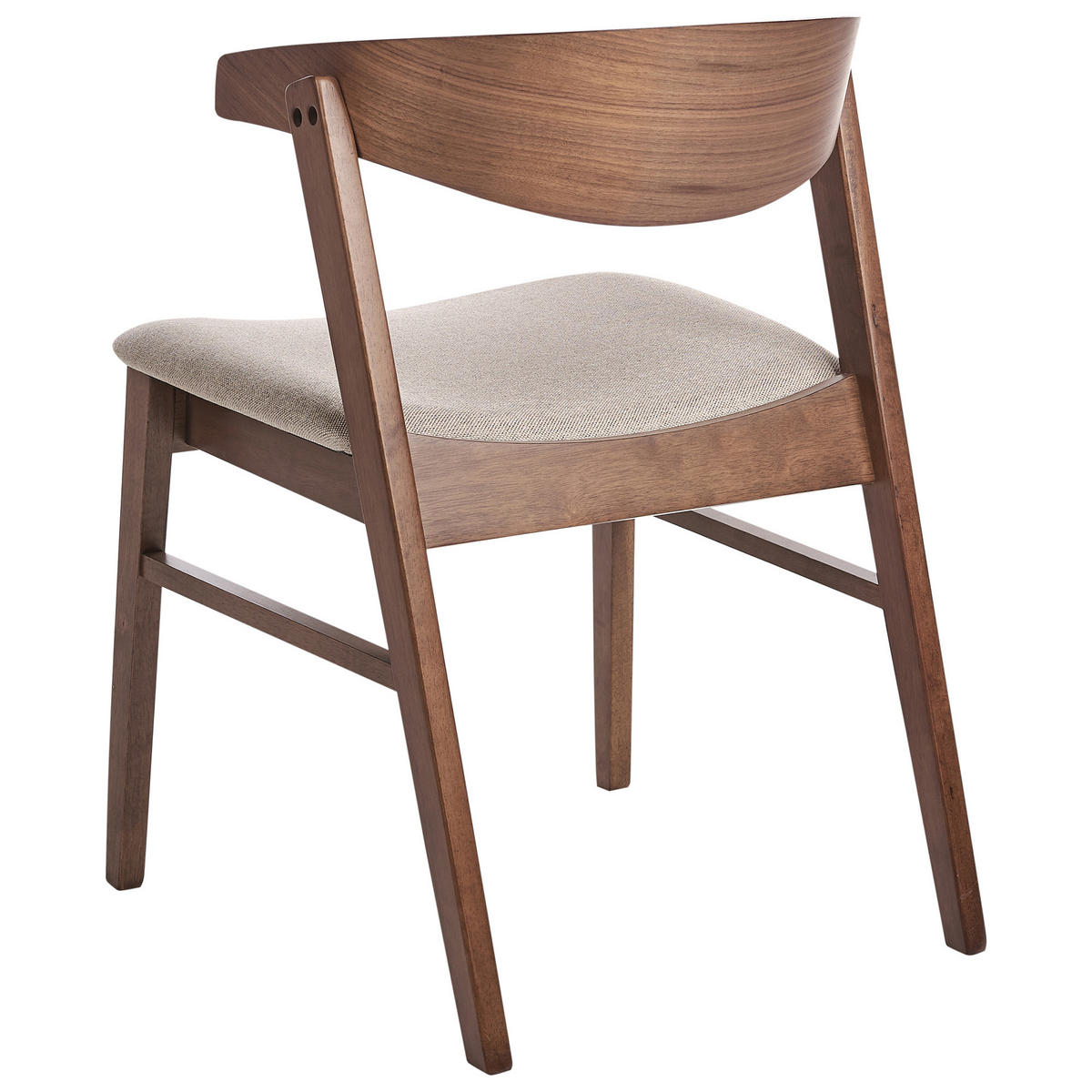 ESSZIMMERSTUHL 2er-Set Dunkelbraun Lilly - Beige/Dunkelbraun, Textil (49/73/59cm) - Beliani