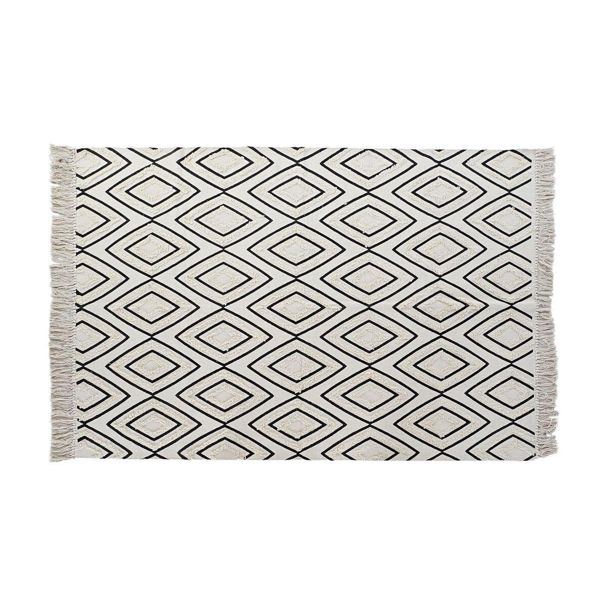 TEPPICH Schwarz Weiß (120 x 190 x 0,7 cm) - Weiß, Textil (120/190cm) - DKD Home Decor