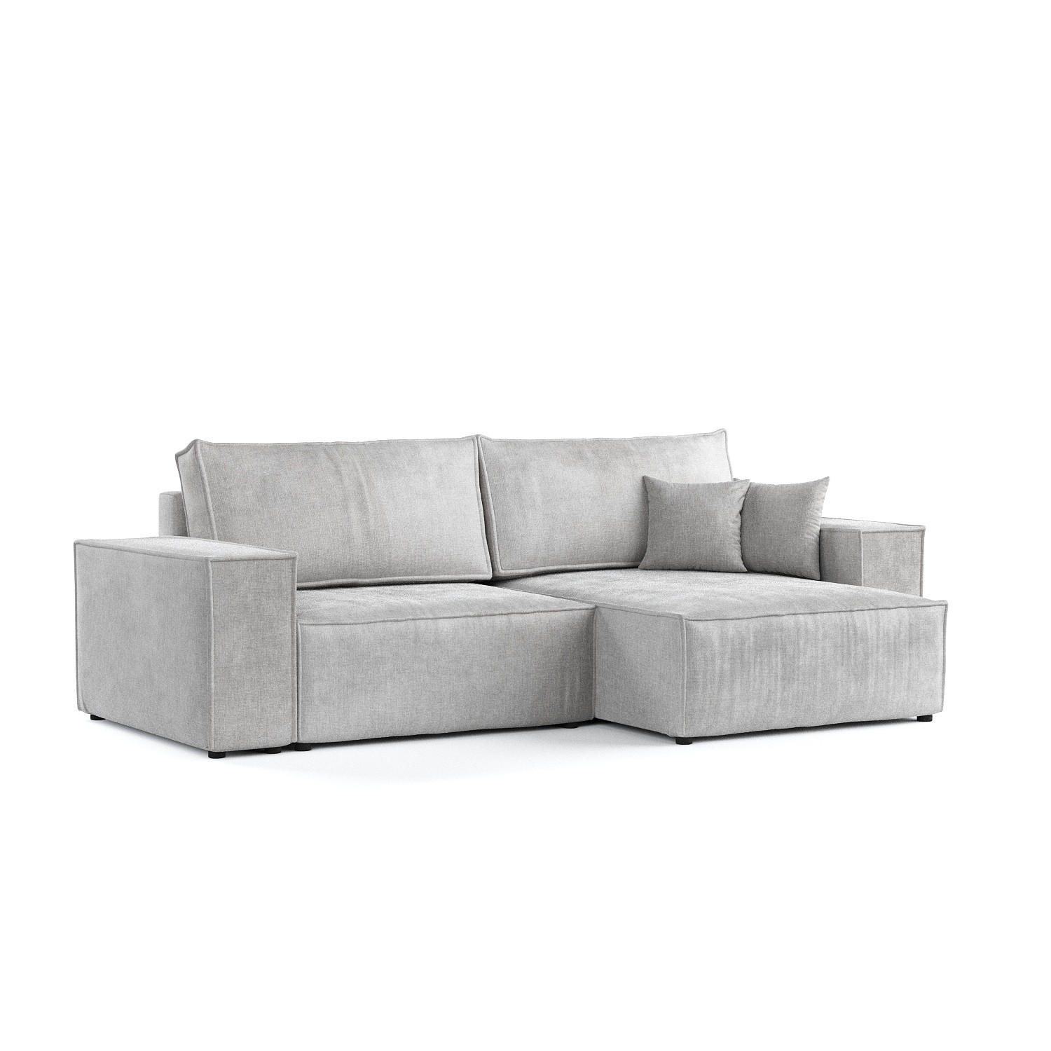 ROHOVÁ SEDAČKA CAVO, textil, Světle šedá - černá/světle šedá, dřevo/kompozitní dřevo (255/148cm) - AltaBeds
