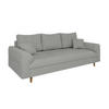 3-SITZER-SOFA Alma Hellgrau Cord - Hellgrau/Braun, Holz/Textil (210/81/93cm) - S-Style Möbel