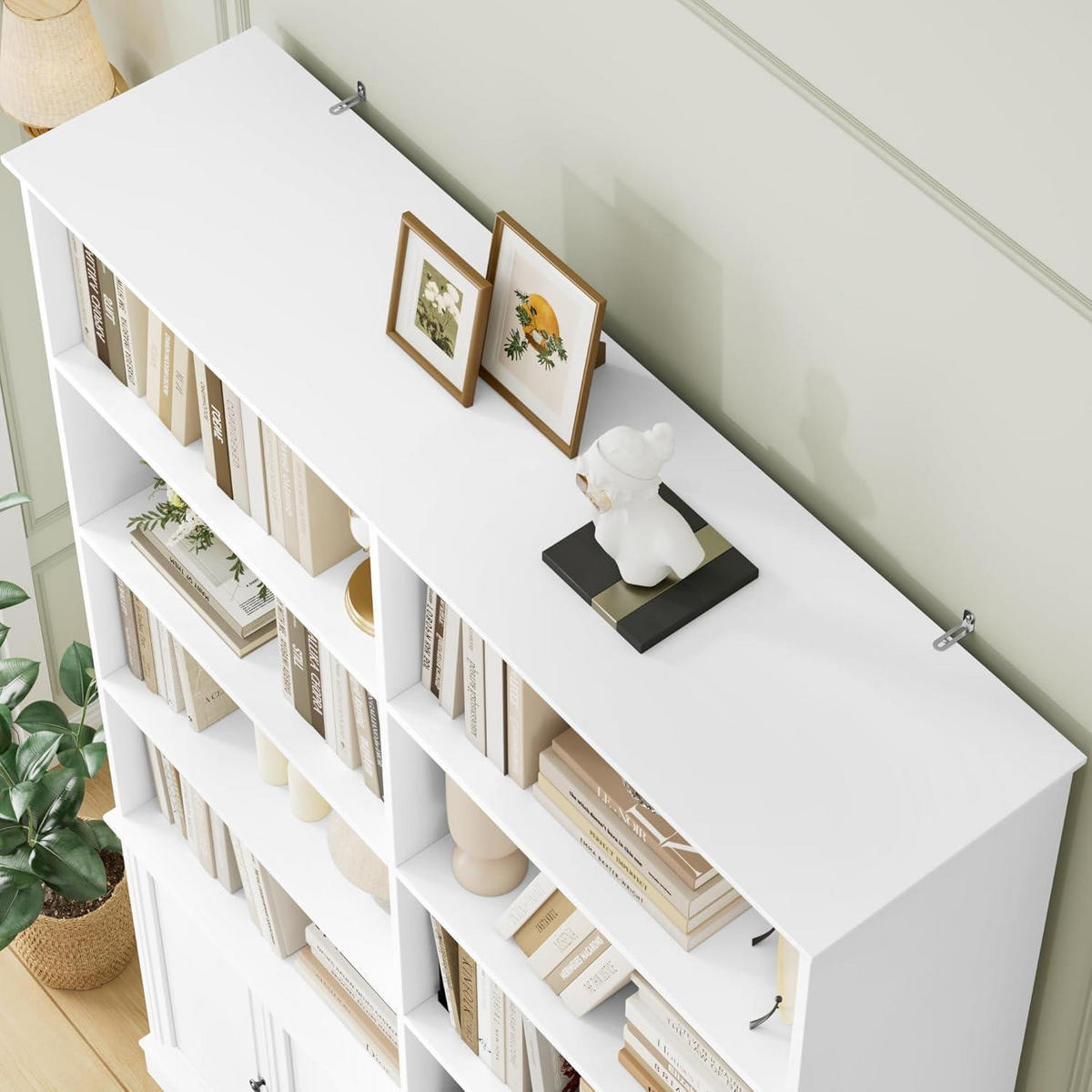 BÜCHERREGAL mit Türen Weiß 185 x 27 x 120 cm - Weiß, Holzwerkstoff (120/185/27cm)