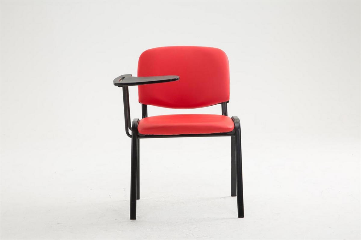 BESUCHERSTUHL Lederlook rot - Rot/Schwarz, Textil/Metall (53/81/71cm) - CLP