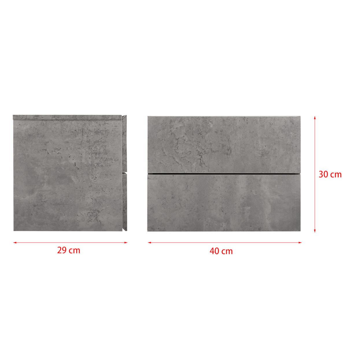 WANDREGAL Ampfing - Grau, Holzwerkstoff (40/30/29cm) - [en.casa]