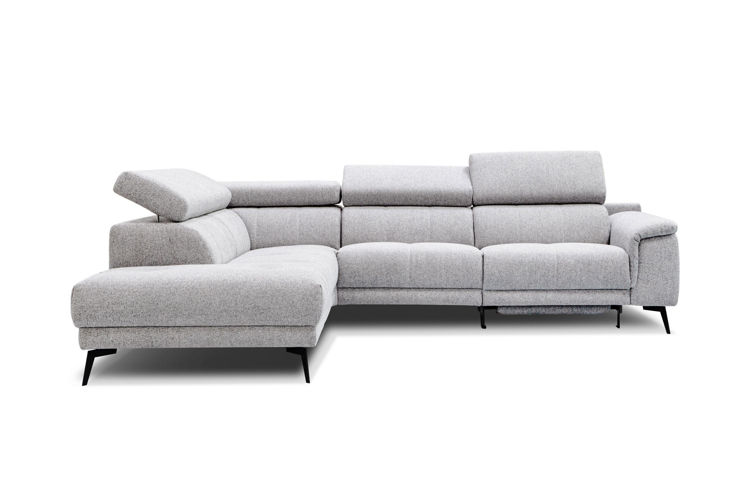 ECKSOFA FIERO 5-Sitzer mit 1 Relaxfunktion, hellgrau - Hellgrau, Holzwerkstoff/Textil (228/290cm) - Courtois Laville