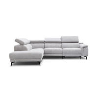 ECKSOFA FIERO 5-Sitzer mit 1 Relaxfunktion, hellgrau - Hellgrau, Holzwerkstoff/Textil (228/290cm) - Courtois Laville