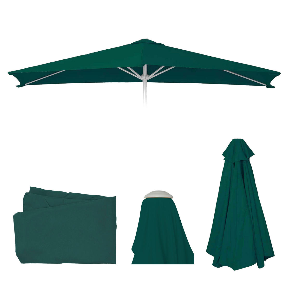 ERSATZ-BEZUG FÜR SCHIRM Grün - Grün, Textil (295/192cm) - MCW