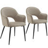 ARMLEHNSTUHL 2er Set Sachel 57 x 61 5 x 87 5 cm taupe - Taupe, Kunststoff (57/87.5/61.5cm) - tectake