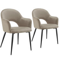 ARMLEHNSTUHL 2er Set Sachel 57 x 61 5 x 87 5 cm taupe - Taupe, Kunststoff (57/87.5/61.5cm) - tectake