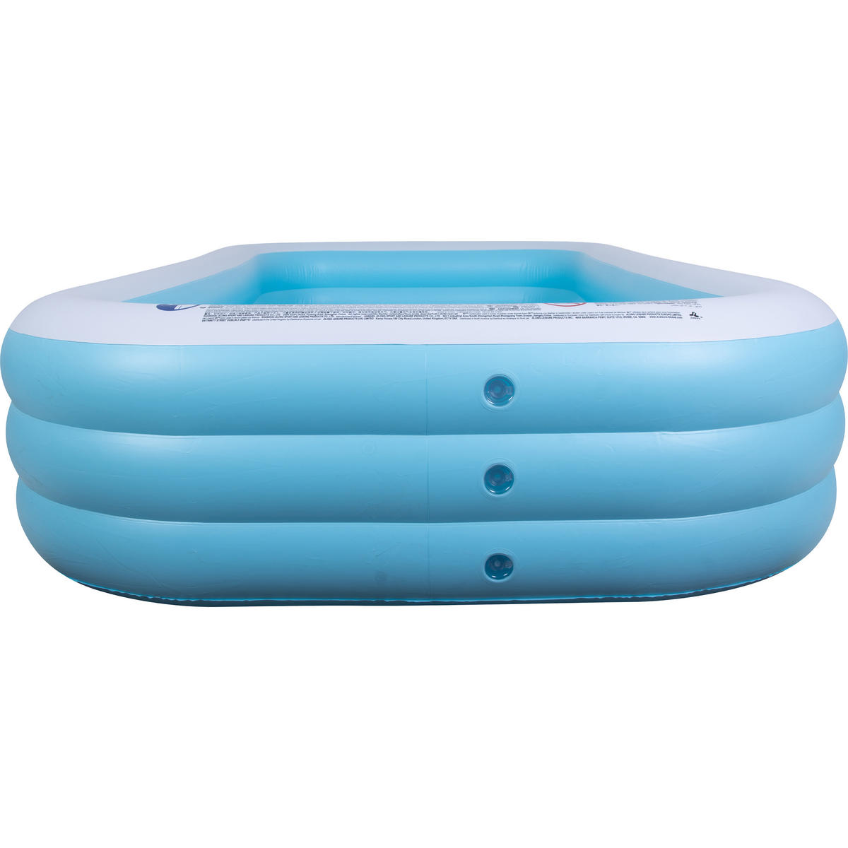 SUNCLUB Planschbecken rechteckig 305 x 183 x 56 cm blau mit 3 Luftringen und Ablaufventil - Blau, Kunststoff (305/183/56cm) - Avenli