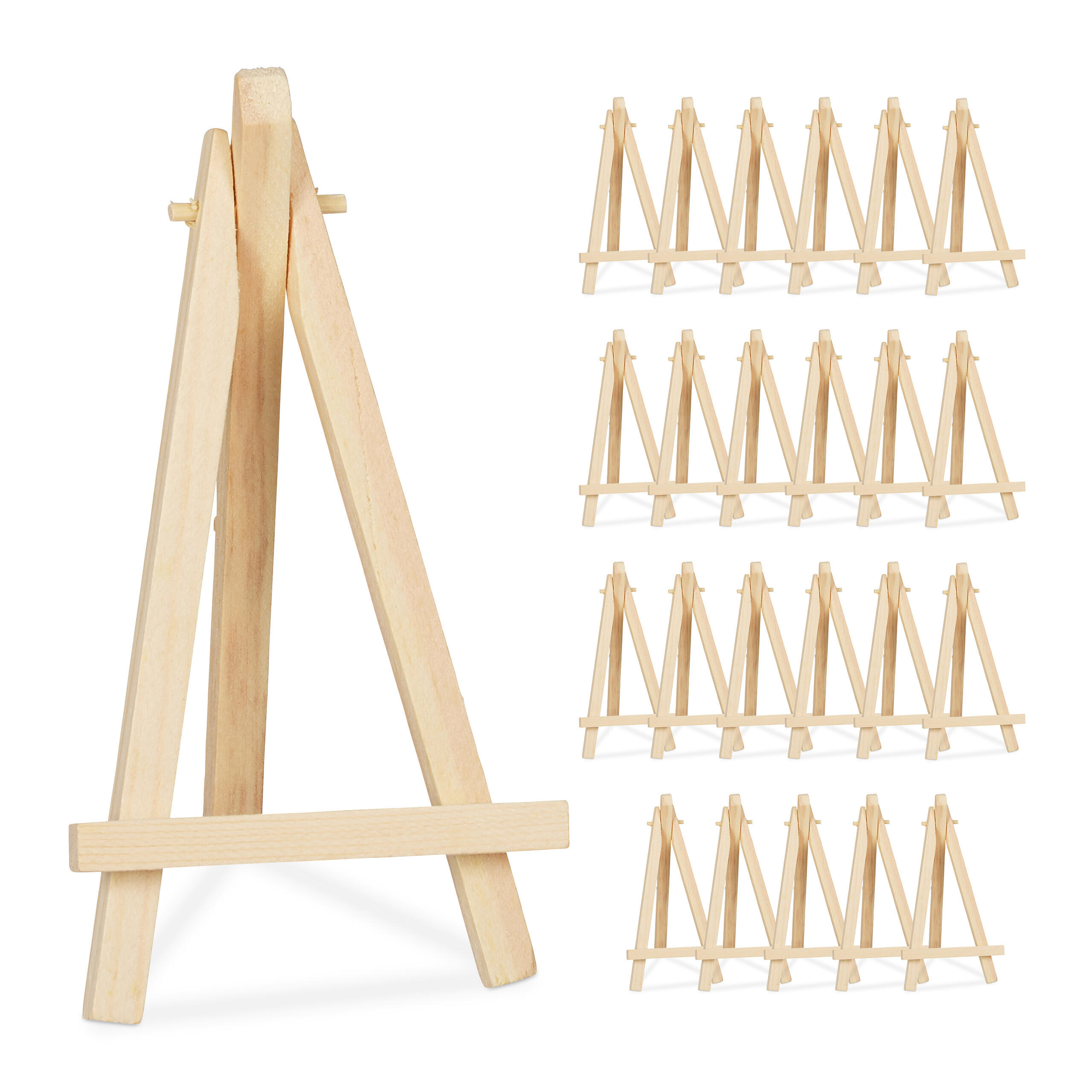 24XMINI easel - svetlohnedá, drevo (8/15.5/2cm) - Relaxdays
